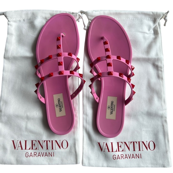 Valentino Garavani Rockstud Jelly Flat Thong - Picture 5 of 7